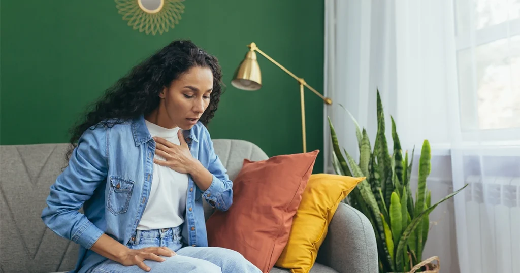 Anxiety causing shortness of breath.